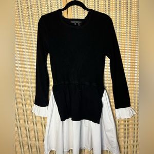Black and white knit combo English Factory dress, size Medium